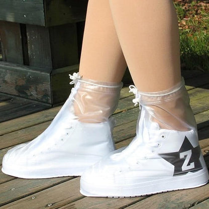 Couvre-chaussures imperméables réutilisables antidérapants transparents et réutilisables - Imperméables - Avec fermeture éclair