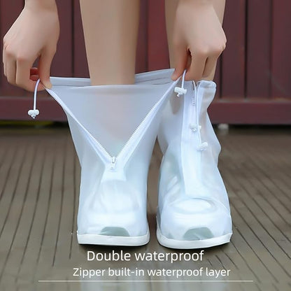 Couvre-chaussures imperméables réutilisables antidérapants transparents et réutilisables - Imperméables - Avec fermeture éclair