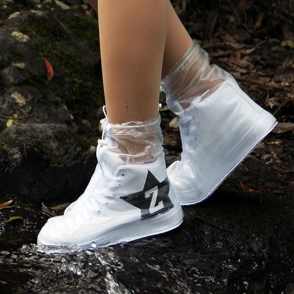 Couvre-chaussures imperméables réutilisables antidérapants transparents et réutilisables - Imperméables - Avec fermeture éclair