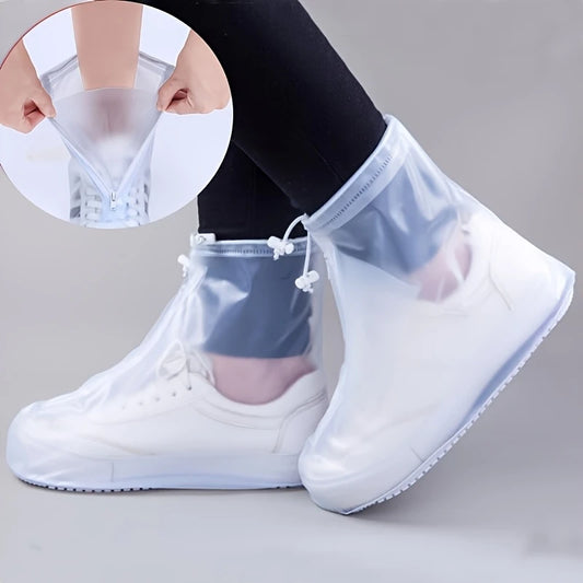 Couvre-chaussures imperméables réutilisables antidérapants transparents et réutilisables - Imperméables - Avec fermeture éclair